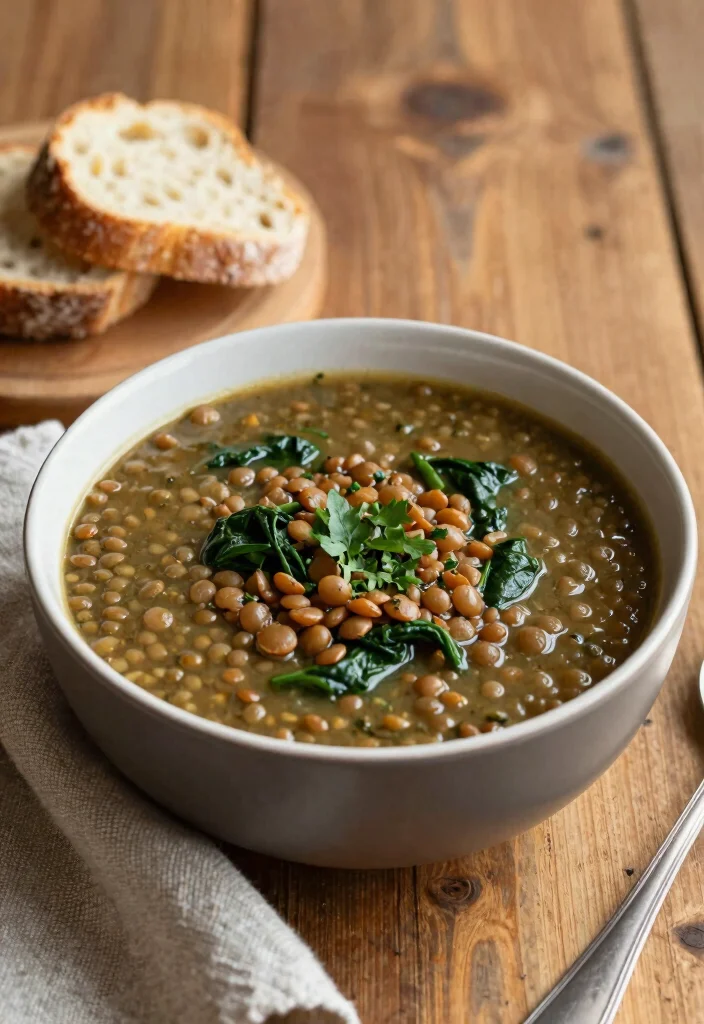 14 Healthy Dishes Recipes Packed with Simple Fresh Flavor - 9. Lentil and Spinach Soup