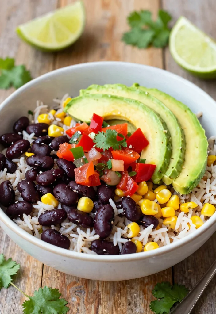 14 Healthy Rice Recipes for Simple Budget-Friendly Meals - 6. Black Bean & Rice Bowl
