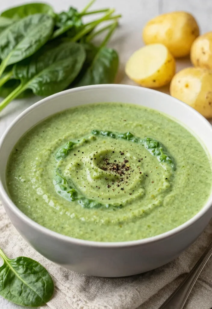 14 Healthy Soup Recipes for Light Warming Weeknight Meals - 13. Spinach and Potato Soup