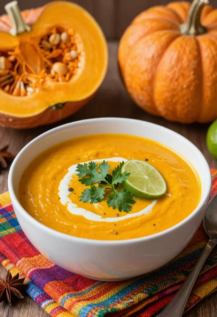 14 Healthy Soup Recipes for Light Warming Weeknight Meals - 4. Thai Coconut Pumpkin Soup