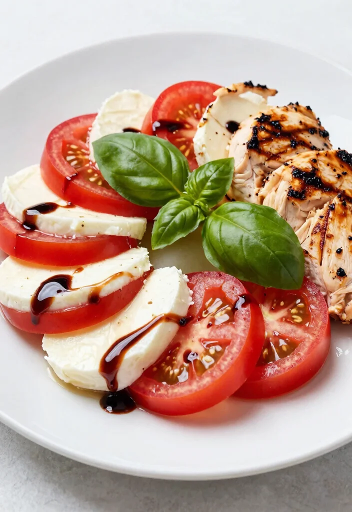 15 Easy Food Recipes for Dinner: Quick Flavorful Ideas - 8. Caprese Salad with Grilled Chicken