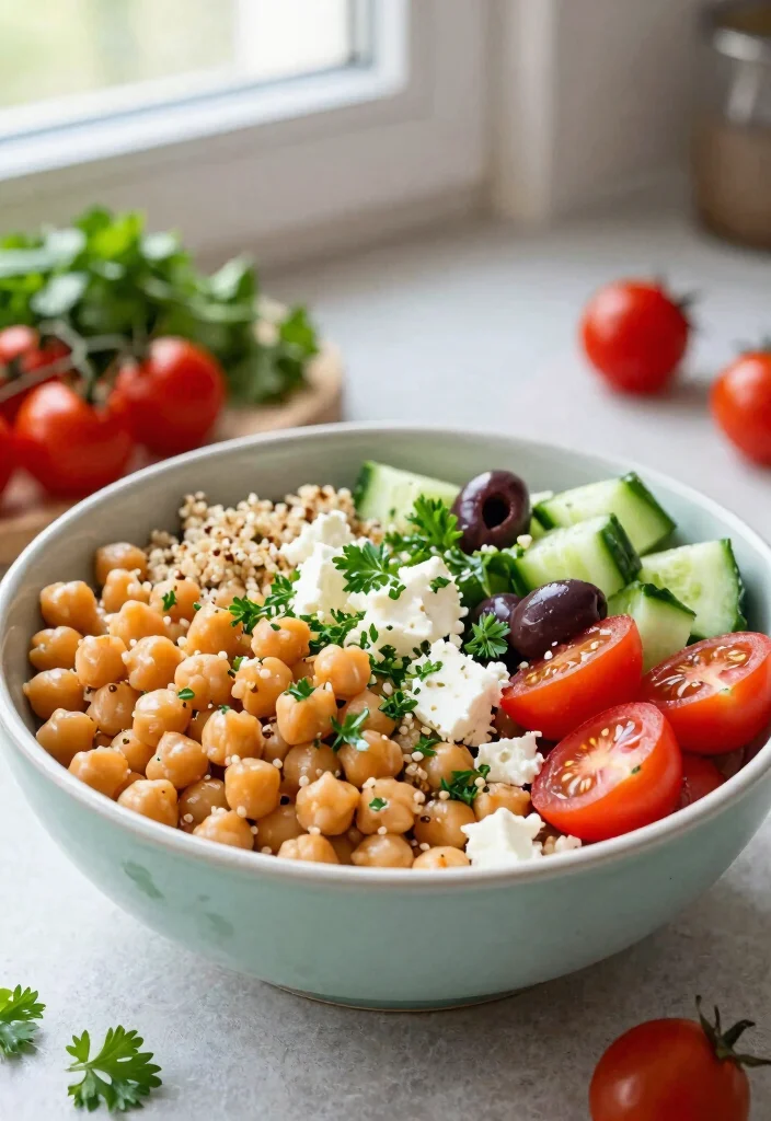 15 Easy Healthy Cooking Recipes for Fast Fresh Weeknight Meals - 9. Mediterranean Chickpea Bowl