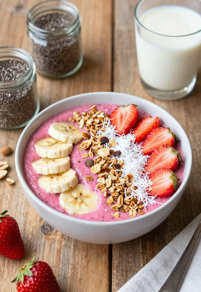 15 Strawberry Dessert Recipes for Fresh Simple Summer Sweets - 1. Strawberry Banana Smoothie Bowl