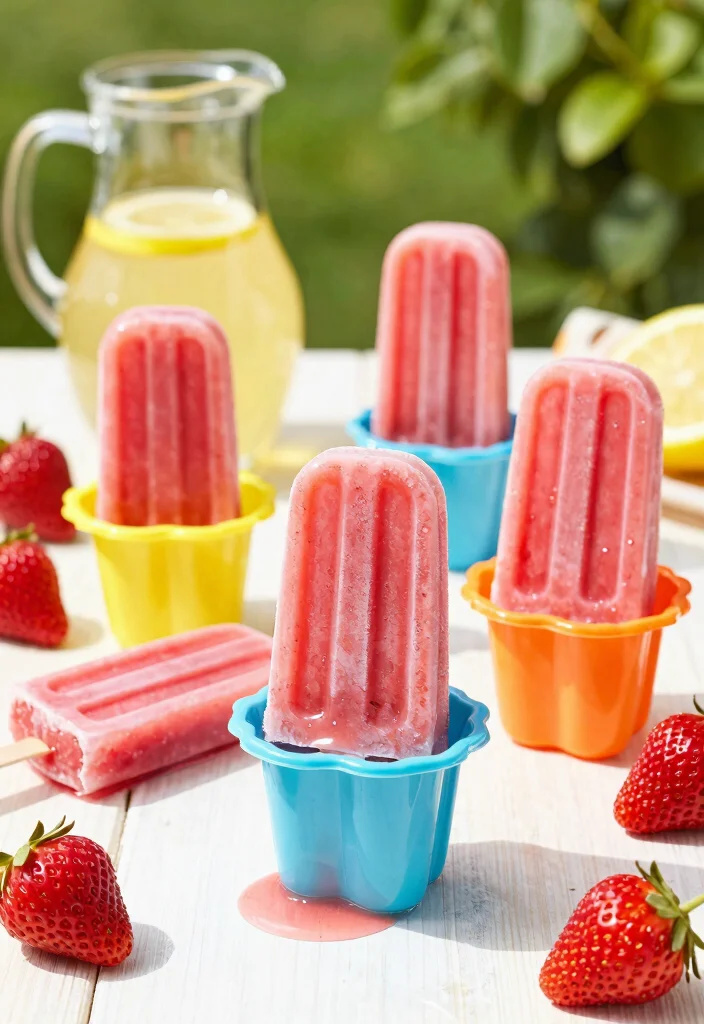 15 Strawberry Dessert Recipes for Fresh Simple Summer Sweets - 15. Strawberry Lemonade Popsicles